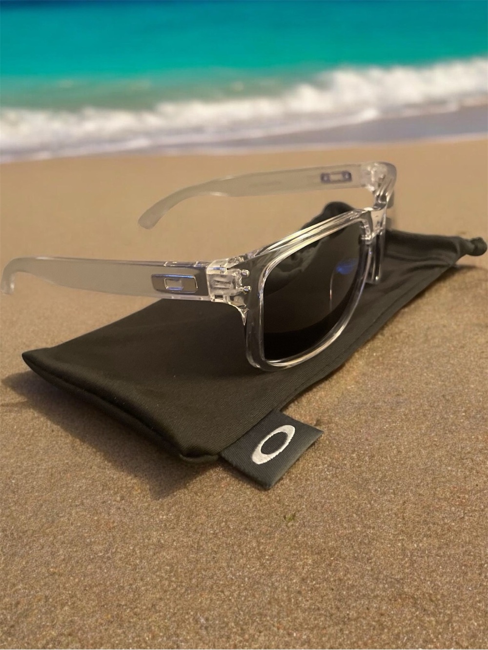Oakley Clear Frame Sunglasses with shaded Lenses